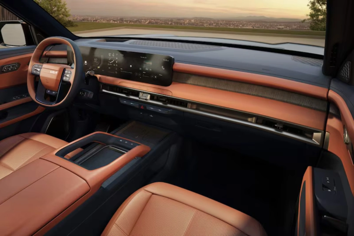 Kia Telluride 2027 Interieur Dashboard Zijaanzicht met Premium Materialen