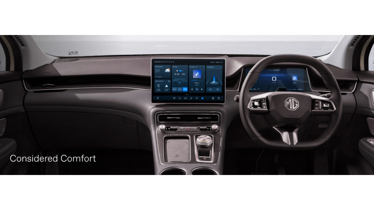 MG S6 EV Interieur Dashboard met Dubbele Digitale Displays