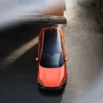 Changan Deepal S07 Luchtfoto Bovenaanzicht in Oranje met Dakontwerp