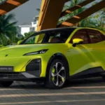 Changan Deepal S07 Vooraanzicht met Turijn-Ontwerp in Limoengroen