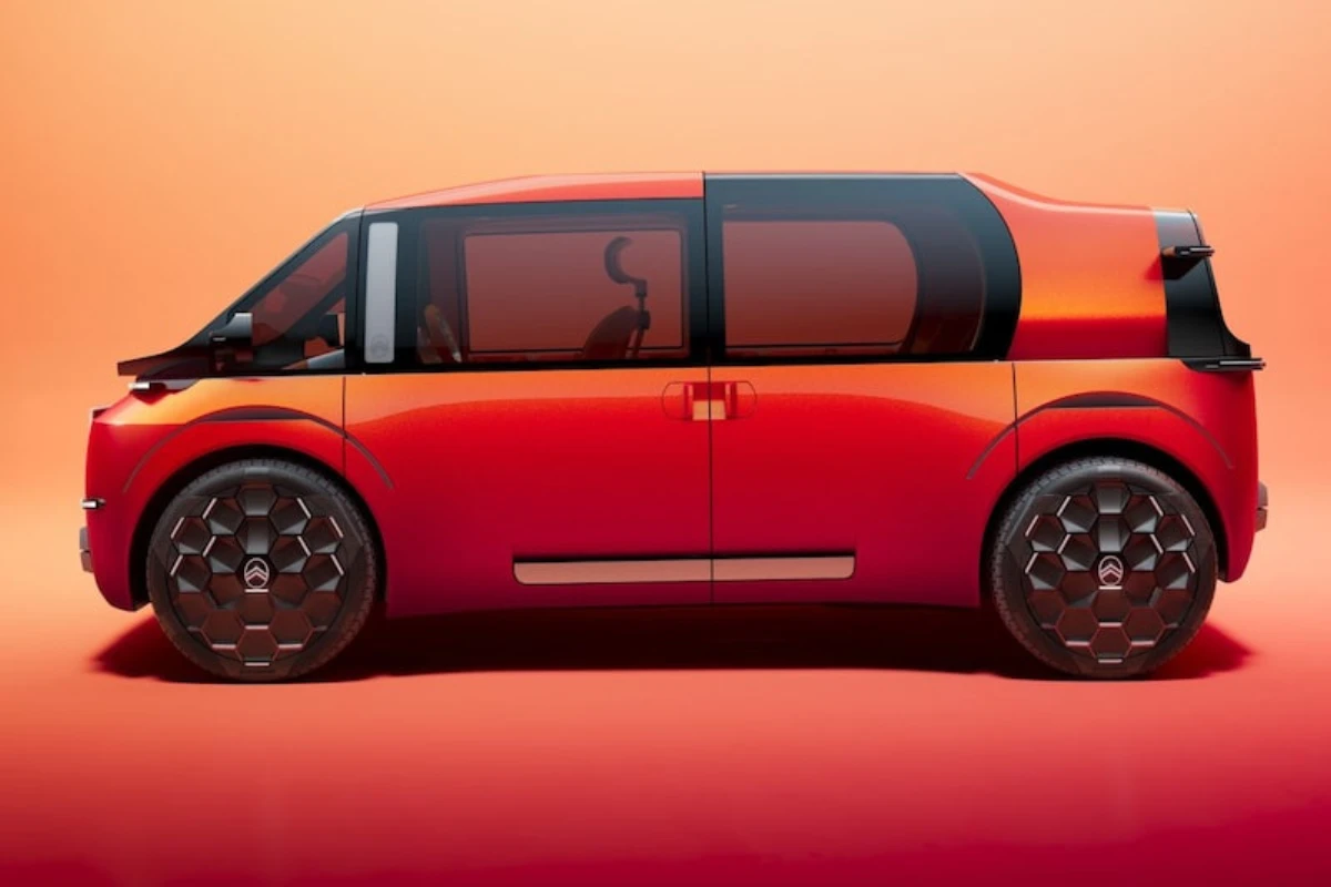 Citroën Elo Elektrisch Concept Zijaanzicht Met Oranje Exterieur