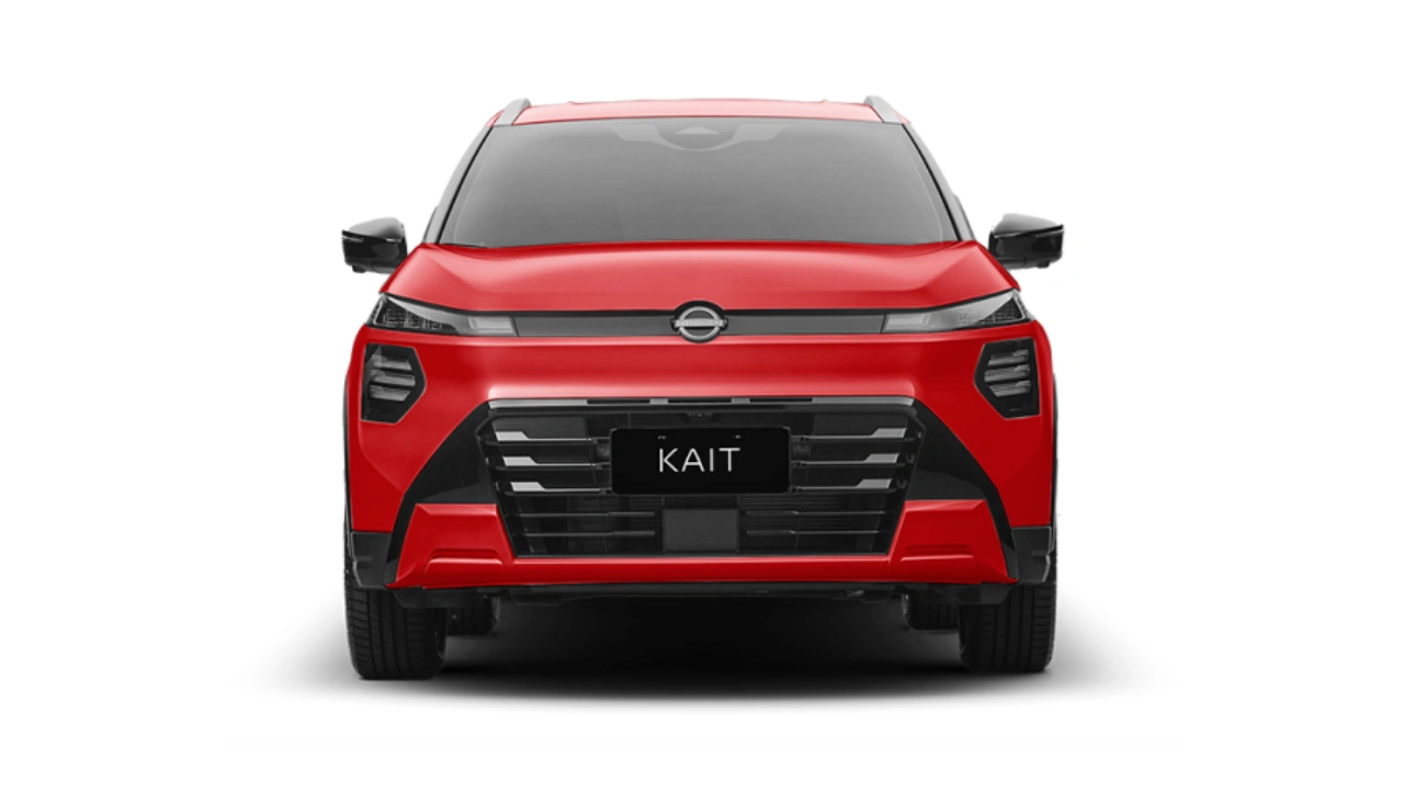 Nissan Kait 2025 Rood Vooraanzicht Complete Studio Portret