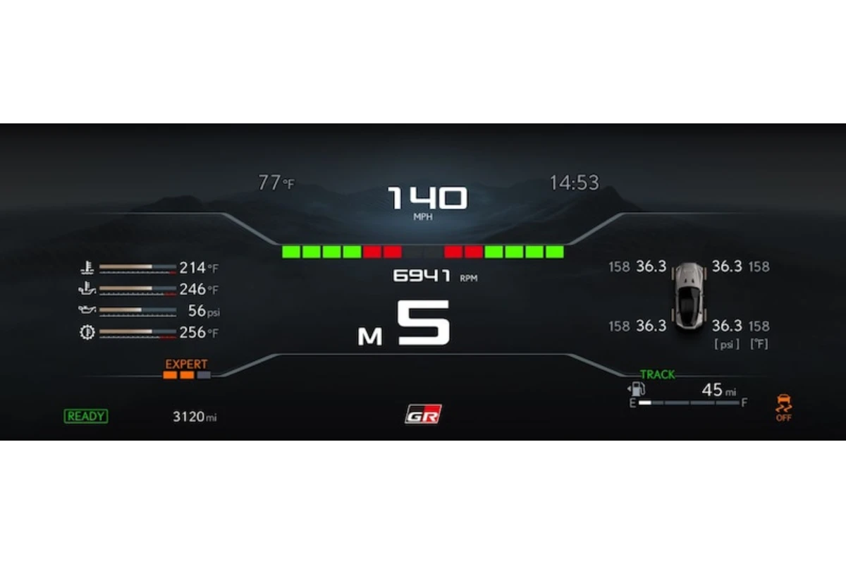 Toyota GR GT Digitaal Instrumentenpaneel Performance Display