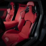 Toyota GR GT Rode Sport Kuipstoelen Interieur Detail