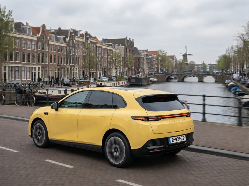 2026 Leapmotor B05 – Achter-Driekwart Rijdend