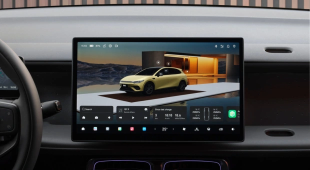 2026 Leapmotor B05 – Leap OS 4.0 Plus Infotainment Startschermdisplay