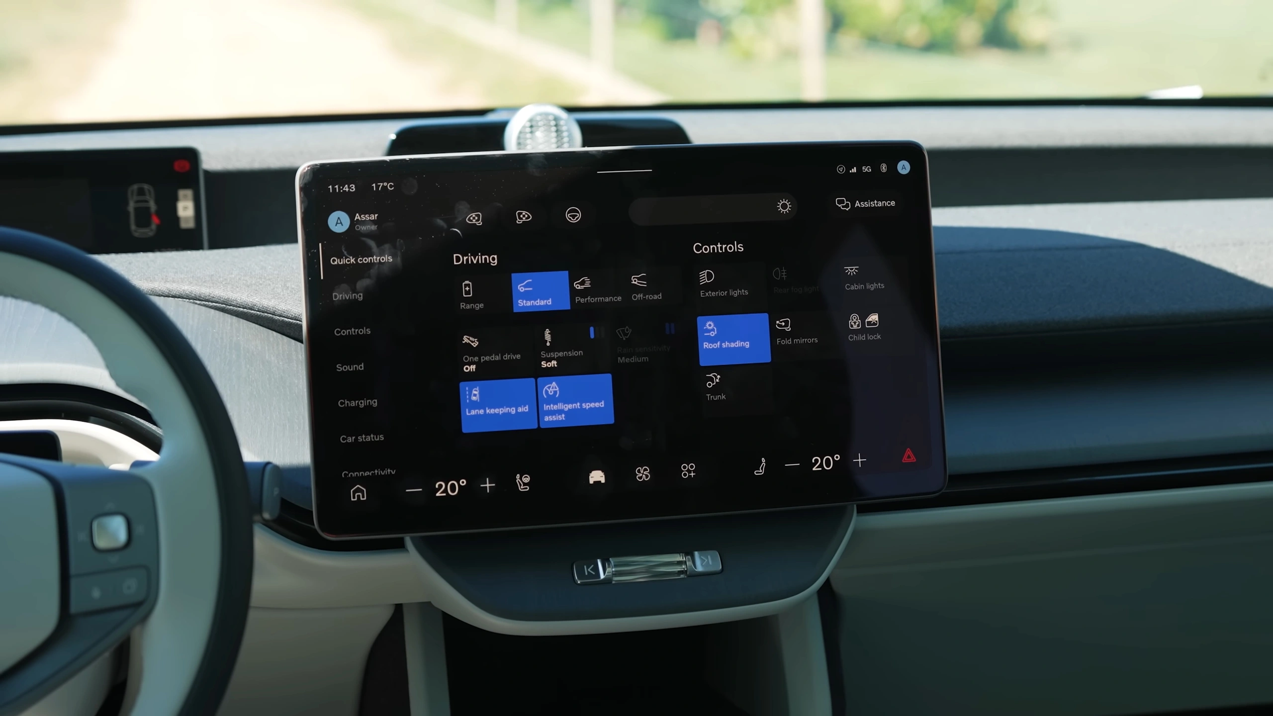Volvo EX60 — Snelbediening Rijmodi & Voertuiginstellingen